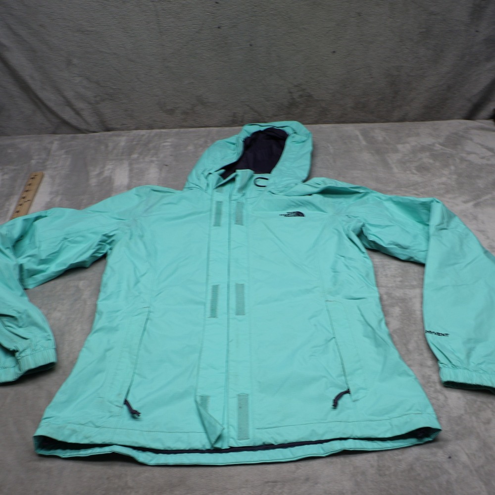 North Face Rain Jacket Women Medium Blue Mesh Lined Waterproof Ripstop Wind Rain